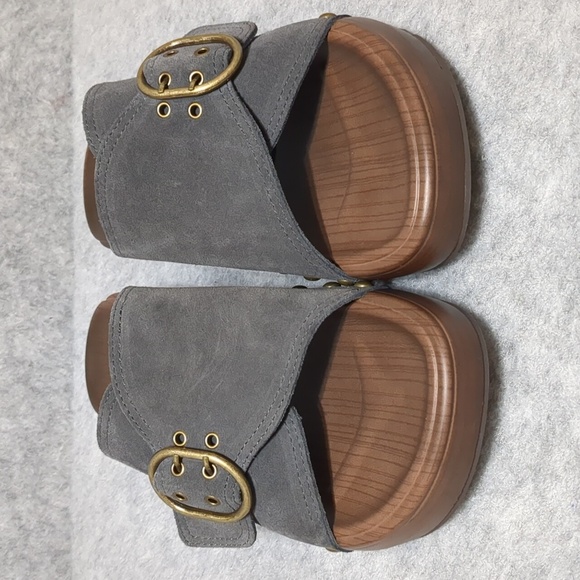 UBFEN Platform Sandals Sliders Grey Suede Women's Sandals Size EU42 US11 - Picture 5 of 8